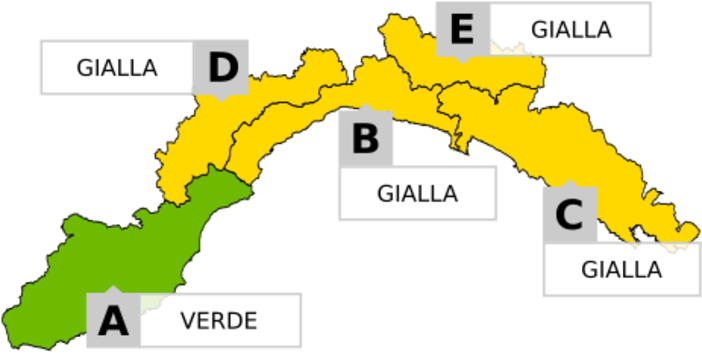 Maltempo, emanata l'allerta gialla per temporali nel levante savonese e in Val Bormida Maltempo, emanata l'allerta gialla per temporali nel levante savonese e in Val Bormida