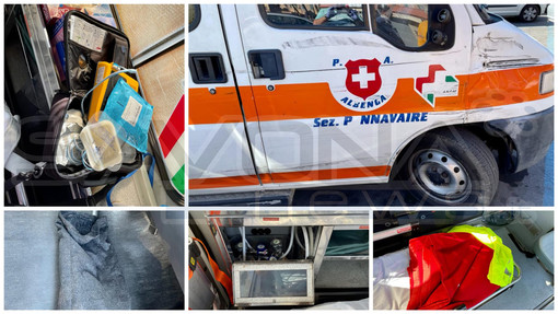 Rubano l'ambulanza e la restituiscono danneggiata: vandali colpiscono la Croce Bianca di Albenga (FOTO)