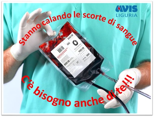 L'appello di Avis Liguria: &quot;Calano le scorte di sangue: venite a donare!&quot;