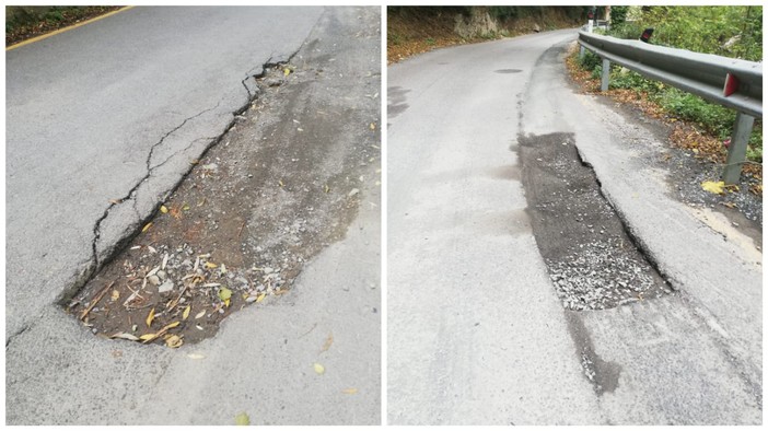 Posa della fibra sulla Sp8 tra Finale e Vezzi Portio, asfalto ai limiti: "E' un rischio"