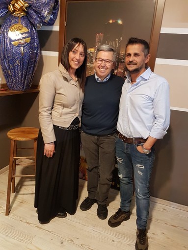 Albenga, Aldo Marino e Cristina Pezzano scendono in campo con Calleri  e parlano di sicurezza e rilancio della città (FOTO)