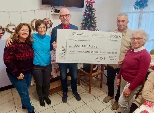 Attività Borgate Ferraniesi, pranzo di Natale solidale: 2mila euro all'AISLA