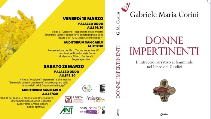 Albenga, “L’8 marzo lungo un mese”, venerdì 18 marzo la presentazione del libro “Donne impertinenti” di Don Gabriele Corini