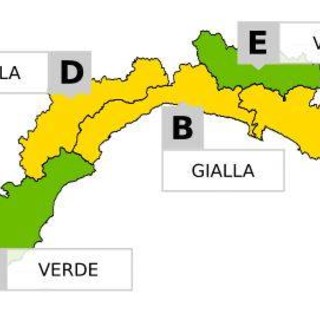Annuncio dell'Arpal: dalle 20 di questa sera sulla Liguria zone di allerta meteo gialla per temporali