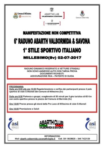 Millesimo: domenica il tradizionale raduno Abarth