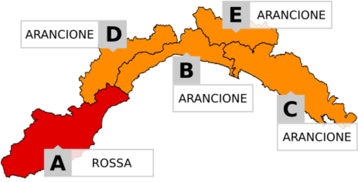 Peggiorano le condizioni meteo. Allerta Rossa sulla Zona A Peggiorano le condizioni meteo. Allerta Rossa sulla Zona A