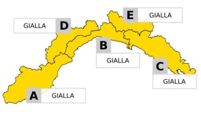 #Meteo: domani allerta gialla per temporali su costa ed entroterra