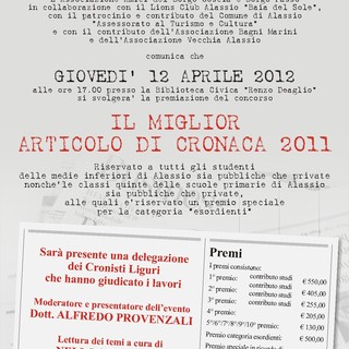 Alassio, i premiati per “Un Articolo di Cronaca”