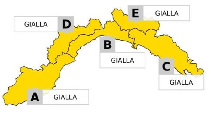 Maltempo in Liguria, modificata l'allerta meteo per temporali