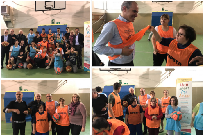 'Uno sport per amico': il sindaco di Albenga Cangiano in visita all'allenamento del basket integrato del progetto Miur (FOTO) 'Uno sport per amico': il sindaco di Albenga Cangiano in visita all'allenamento del basket integrato del progetto Miur (FOTO)