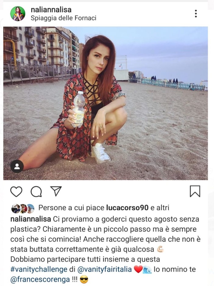 &quot;Agosto senza plastica&quot;: l'invito di Annalisa Scarrone dalla spiaggia di Savona
