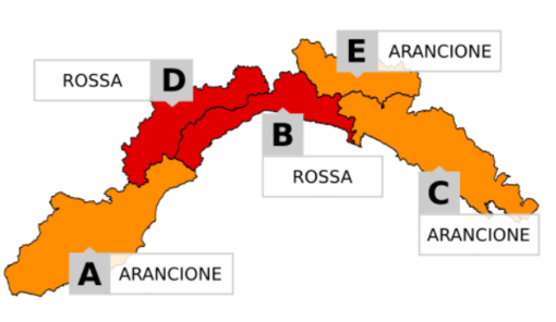 Arriva &quot;Christian&quot;, rischio nubifragio: allerta rossa sul centro della Liguria e in Val Bormida, arancione per le altre zone