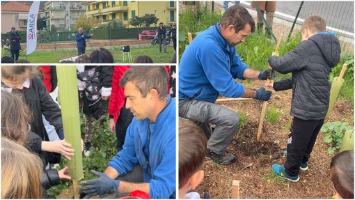 Giornata Nazionale degli Alberi, a Borghetto il "Mosaico Verde" di via Maiella si arricchisce grazie alle scuole (FOTO)