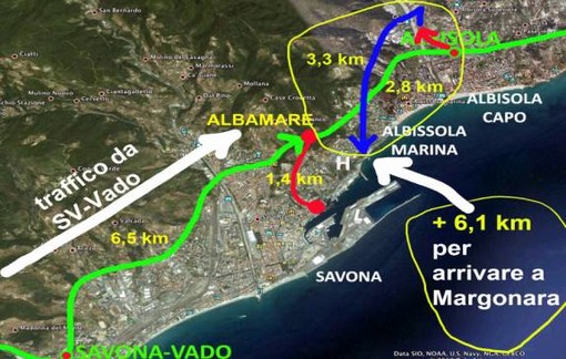 Svincolo Miramare dell'Aurelia bis Albisola-Savona1 : la replica di Forzano alla Paita
