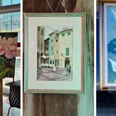 “Arte in vetrina”, a Toirano e Boissano le opere degli artisti de Lo Schizzo colorano i negozi