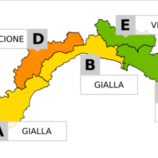 Maltempo: allerta meteo gialla sulla costa savonese, arancione in Val Bormida