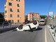 Pietra Ligure, auto ribaltata in via Borro: soccorsi mobilitati (FOTO)