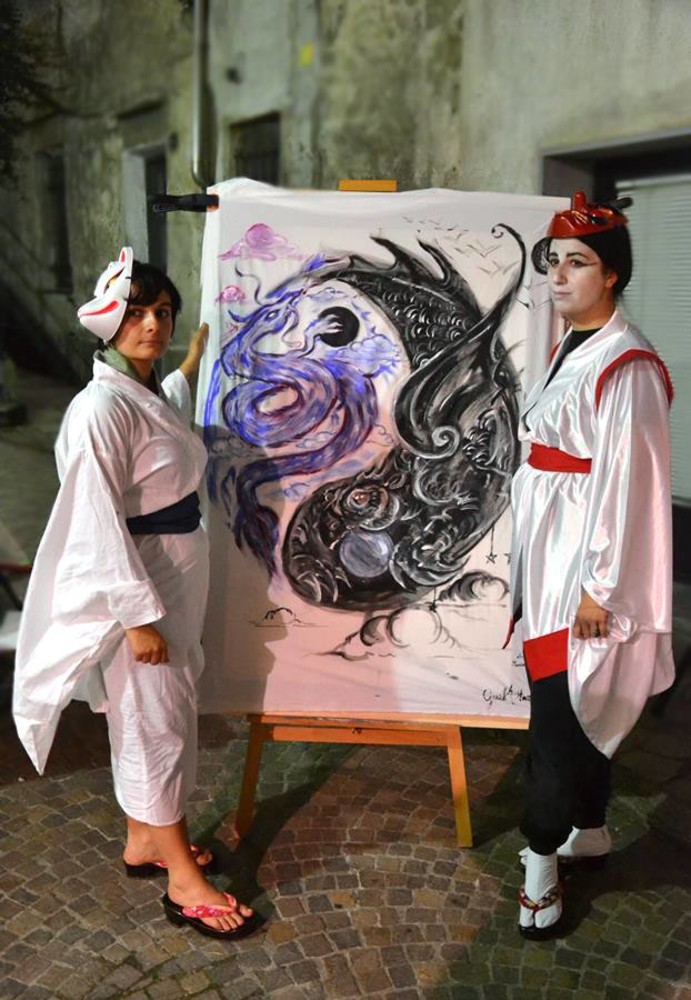 Altare, esibizione del "White Tree painting Group" durante l'evento Gustaltare (FOTO)