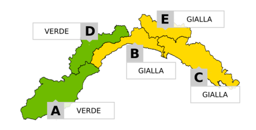 Allerta gialla da Noli a Sarzana fino alle 18, piogge in arrivo anche nel pomeriggio