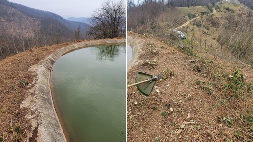 Altare, pulito il bacino artificiale in località Torre (FOTO)