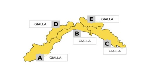 Allerta gialla per temporali: proroga sul levante, estesa in Val Bormida e ponente Allerta gialla per temporali: proroga sul levante, estesa in Val Bormida e ponente