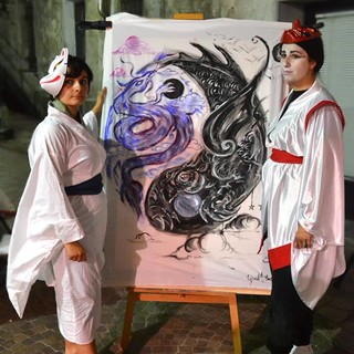 Altare, esibizione del "White Tree painting Group" durante l'evento Gustaltare (FOTO)