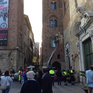 Albenga: le api invadono la torre del comune