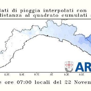 Nell'immagine la distribuzione delle precipitazioni nelle ultime 12 ore