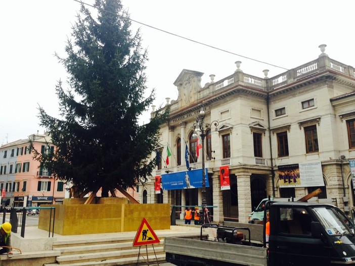 Preparativi per l'albero di Natale a Savona: fotonotizia