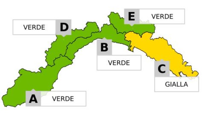 Maltempo sulla Liguria: allerta verde sul savonese, gialla nello spezzino