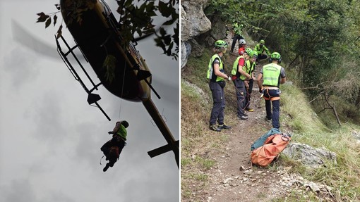 Biker cade a Castelvecchio, intervento dell’elisoccorso Grifo