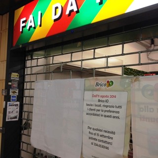 Crisi economica: nel 2014 perse 104 attività commerciali