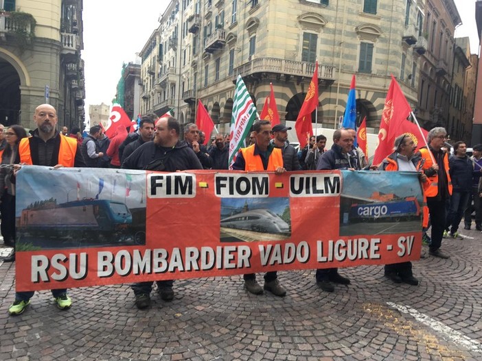 Vertenza Bombardier Vado Ligure: giovedì 16 luglio tre ore di sciopero con presidio
