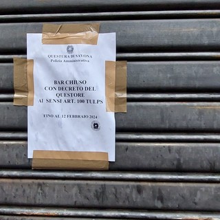Liti violente e ritrovo di pregiudicati, chiuso per 5 giorni bar di Savona Liti violente e ritrovo di pregiudicati, chiuso per 5 giorni bar di Savona