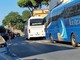 I bus sostitutivi giunti alla stazione di Albenga