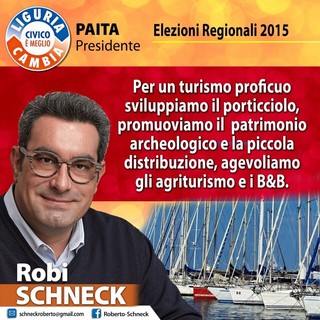 #regionali2015: sviluppo dei porticcioli, agevolazioni per agriturismi e B&amp;B, le proposte di Roberto Schneck per il turismo
