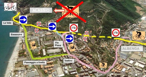 La denuncia di un cittadino a pedali: &quot;Dopo 6 anni non si può ancora transitare da Albenga verso Alassio in bicicletta&quot;