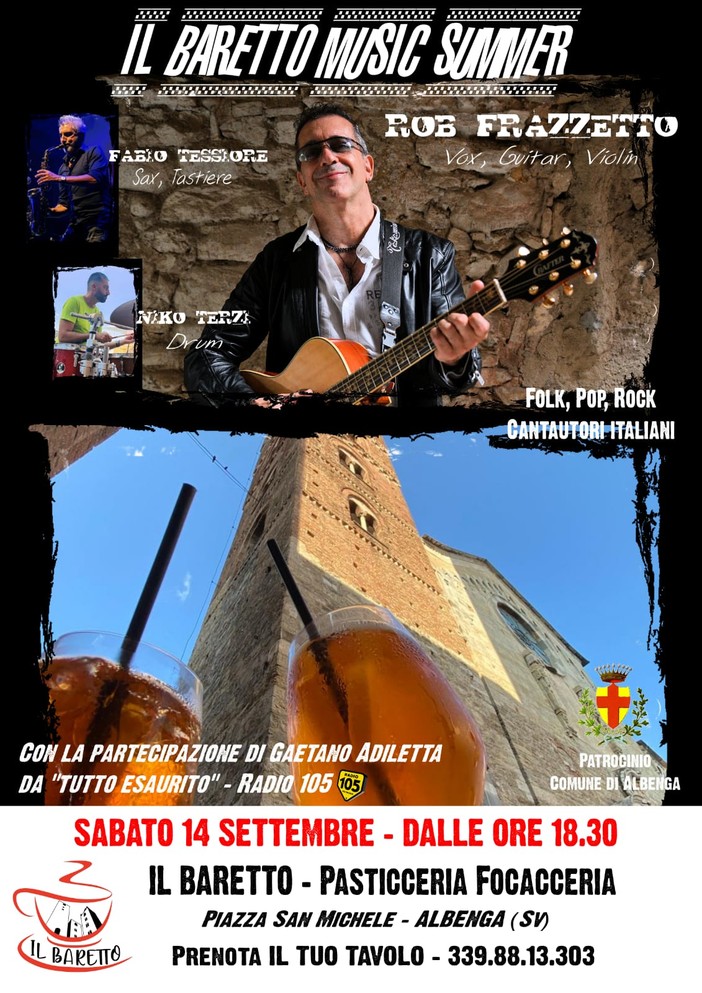 Albenga, “Il Baretto Music Summer” chiude l’estate ingauna con musica e comicità Albenga, “Il Baretto Music Summer” chiude l’estate ingauna con musica e comicità