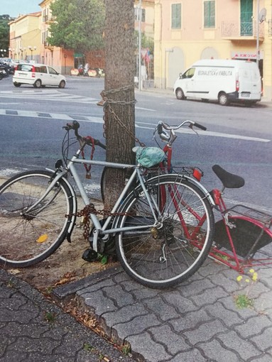 Albenga, polizia locale rimuove biciclette abbandonate (FOTO)
