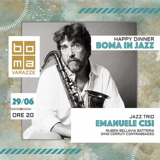 Boma in Jazz, a Varazze il 29 giugno "Happy Dinner" con l'Emanuele Cisi Trio
