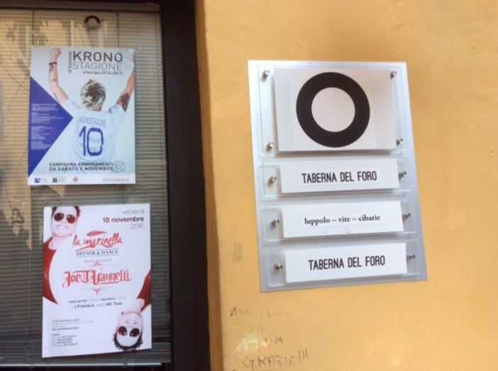 Minacce al titolare, chiude la Taberna del Foro ad Albenga