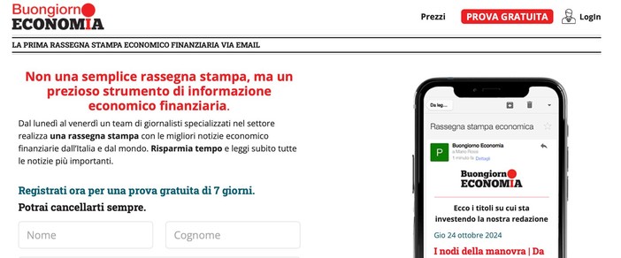 Nasce Buongiorno Economia, il primo servizio di rassegna stampa verticale ragionato Nasce Buongiorno Economia, il primo servizio di rassegna stampa verticale ragionato