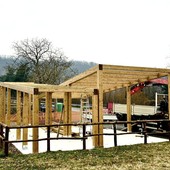 I lavori per la costruzione del bar I lavori per la costruzione del bar