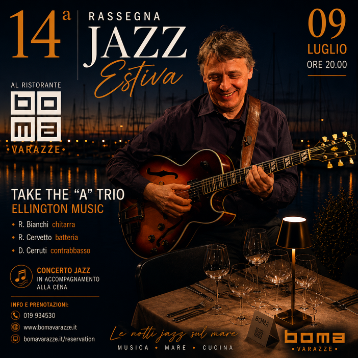 Varazze, la Rassegna Jazz Estiva del Boma prosegue con il “Take the A Trio – Ellington Music”