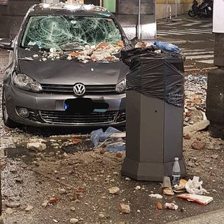 Savona, caduta di intonaci da un palazzo di via Paleocapa: intervento dei vigili del fuoco