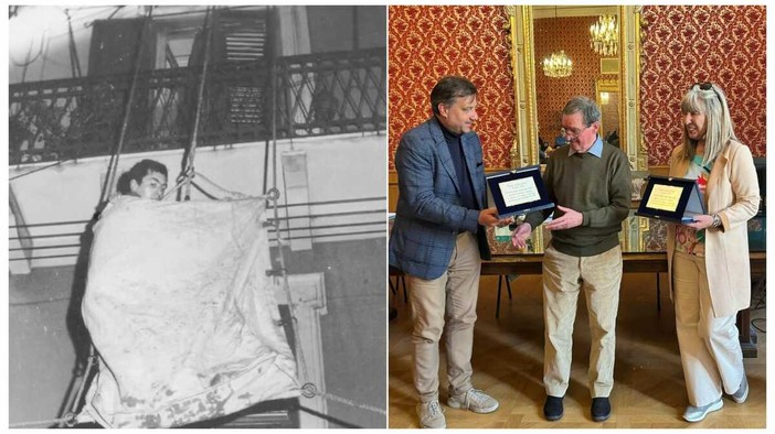 Bombe di Savona, il vigile del fuoco incontra la bambina che aveva soccorso 52 anni fa e non aveva mai rivisto Bombe di Savona, il vigile del fuoco incontra la bambina che aveva soccorso 52 anni fa e non aveva mai rivisto