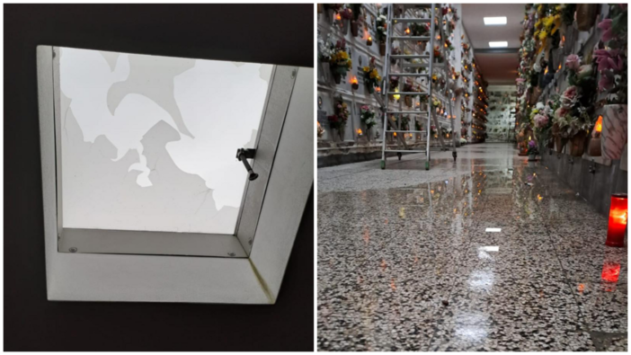 Carcare, lucernari del cimitero danneggiati dalla grandine. La minoranza: "Mancata manutenzione", il sindaco: "Solita polemica becera"