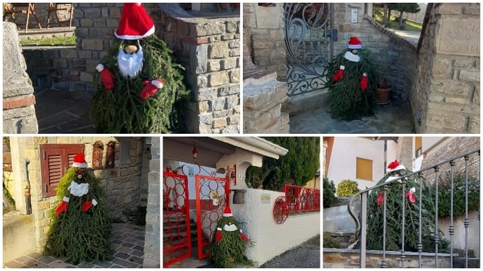 Cengio, un Babbo Natale per ogni abitazione del quartiere: l'iniziativa dei residenti di via Vittorio Veneto A (FOTO)