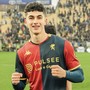 Tutta la felicità di Joi Nuredini al termine di Parma - Genoa (foto Genoacfc.it)