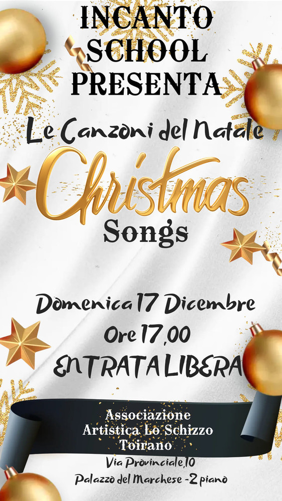 A Toirano il concerto con le canzoni di Natale: si esibiscono i partecipanti al corso di canto de “Lo Schizzo” A Toirano il concerto con le canzoni di Natale: si esibiscono i partecipanti al corso di canto de “Lo Schizzo”